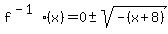 f%5E%28-1%29%28x%29=0+%2B-+sqrt%28-%28x%2B8%29%29