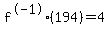 f%5E-1%28194%29=4