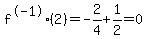 f%5E-1%282%29=+-2%2F4+%2B+1%2F2=0