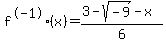 f%5E-1%28x%29=%283-sqrt%28-9%29-x%29%2F6