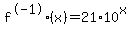 f%5E-1%28x%29=21%2A10%5Ex