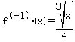 f%5E-1%28x%29=root%283%2Cx%29%2F4