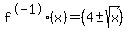 f%5E-1%28x%29+=%284%2B-sqrt%28x%29%29