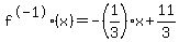 f%5E-1%28x%29+=+-%281%2F3%29x+%2B+11%2F3