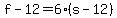 f-12=6%28s-12%29