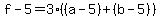f-5=3%28%28a-5%29%2B%28b-5%29%29