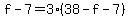 f-7=3%2838-f-7%29