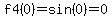 f4%280%29=sin%280%29=0