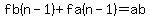 fb%28n-1%29%2Bfa%28n-1%29=ab