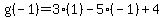 g%28-1%29=+3%281%29-5%28-1%29%2B4