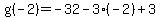 g%28-2%29=-32-3%28-2%29%2B3