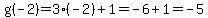g%28-2%29+=+3%28-2%29%2B1+=+-6+%2B+1+=+-5