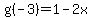 g%28-3%29+=+1-2x