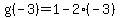g%28-3%29+=1-2%28-3%29