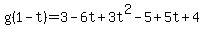 g%281-t%29=+3-6t%2B3t%5E2-5%2B5t%2B4
