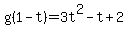 g%281-t%29=+3t%5E2-t%2B2
