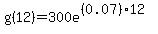 g%2812%29=300e%5E%28%280.07%2912%29
