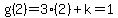 g%282%29=3%282%29%2Bk=1