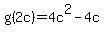 g%282c%29=4c%5E2-4c