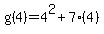 g%284%29=4%5E2%2B7%284%29