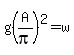 g%28A%2Fpi%29%5E2=w