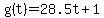 g%28t%29=28.5t%2B1
