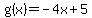 g%28x%29=+-4x%2B5