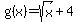 g%28x%29=sqrt%28x%29%2B4