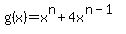 g%28x%29+=+x%5En+%2B+4x%5E%28n-1%29