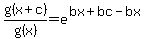 g%28x%2Bc%29%2Fg%28x%29=+e%5E%28bx%2Bbc-bx%29