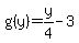 g%28y%29=y%2F4-3