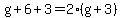 g%2B6%2B3=2%28g%2B3%29