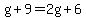 g%2B9=2g%2B6