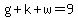 g%2Bk%2Bw=9