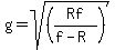 g=+sqrt%28%28Rf%2F%28f-R%29%29%29