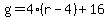 g=4%28r-4%29%2B16