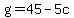 g=45-5c