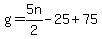 g=5n%2F2-25%2B75