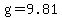 g=9.81