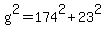 g%5E2+=+174%5E2+%2B+23%5E2