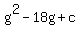 g%5E2-18g%2Bc