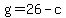 g+=+26+-+c