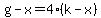 g-x=4%28k-x%29