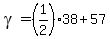 gamma=%281%2F2%29%2A38%2B57