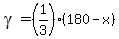 gamma=%281%2F3%29%28180-x%29