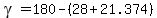 gamma=180-%2828%2B21.374%29