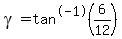 gamma=tan%5E-1%286%2F12%29