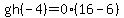 gh%28-4%29=0%2816-6%29