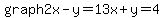 graph+2x-y=1+3x%2By=4%29