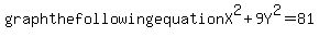 graph+the+following+equation+X%5E2%2B9Y%5E2=81+